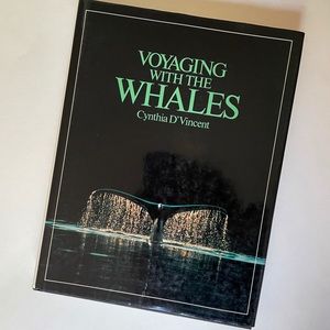 Vintage 80s Whales Coffee Table Book Blue Retro
